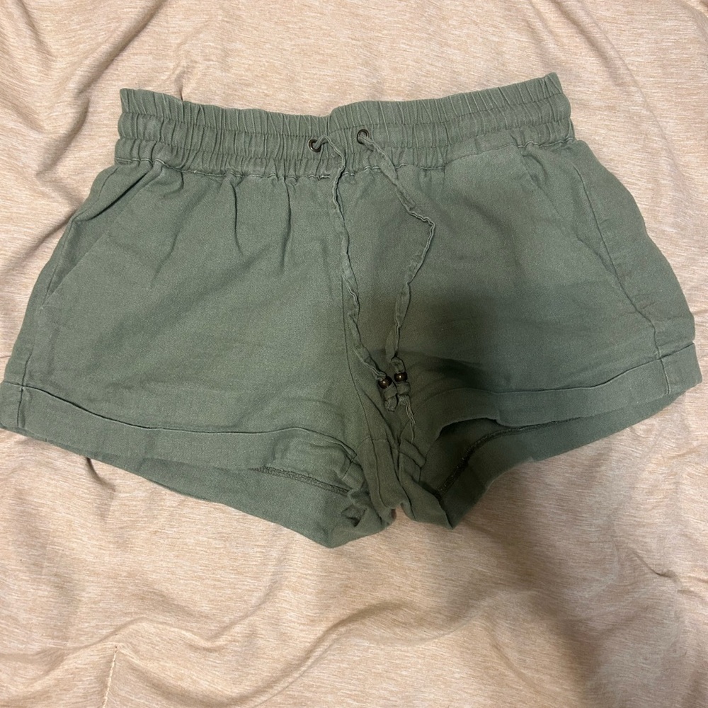 Love Tree High Waist Green Shorts